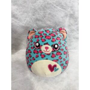 Squishmallows Teal Pink Leopard Cheetah Plush Heart Embroidery K17-134VPC-8